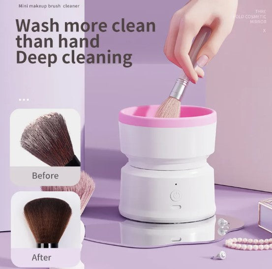 Limpiador automático de brochas de maquillaje