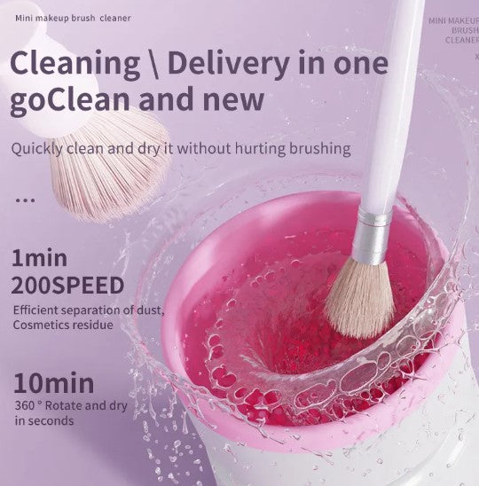 Limpiador automático de brochas de maquillaje