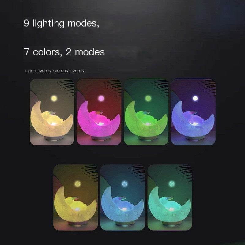 Bluetooth-Lautsprecher in Mond- und Kaninchenform mit bunten Lichtern